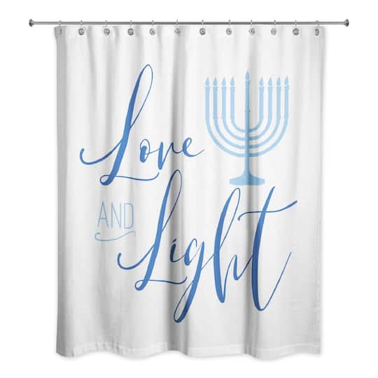 Love &#x26; Light Hanukkah Shower Curtain